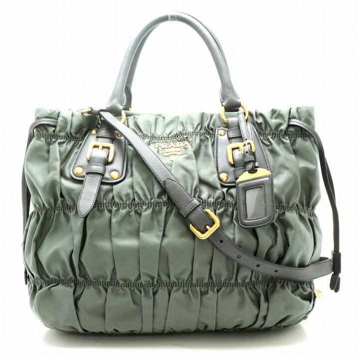 楽天市場】【バッグ】PRADA プラダ ギャザー ハンドバッグ ショルダー  
