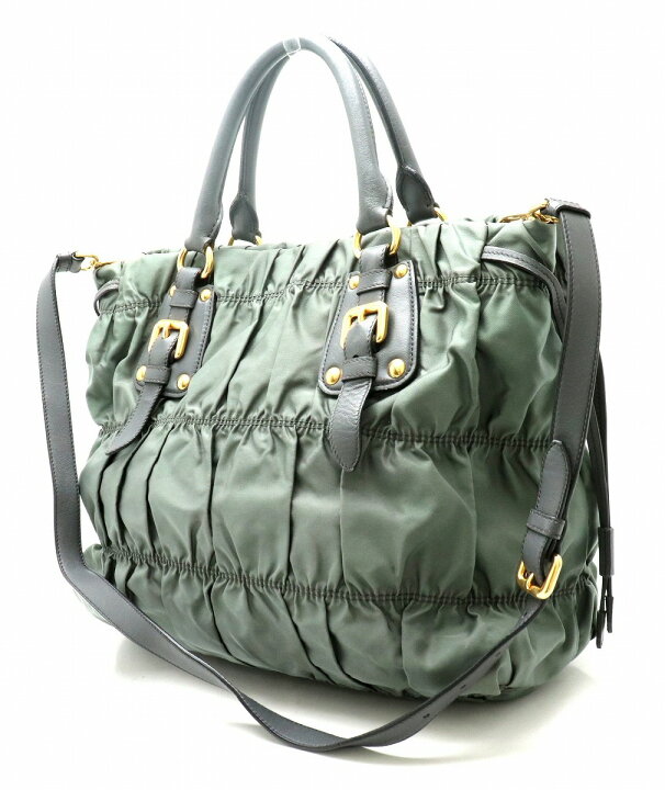 楽天市場】【バッグ】PRADA プラダ ギャザー ハンドバッグ ショルダー 