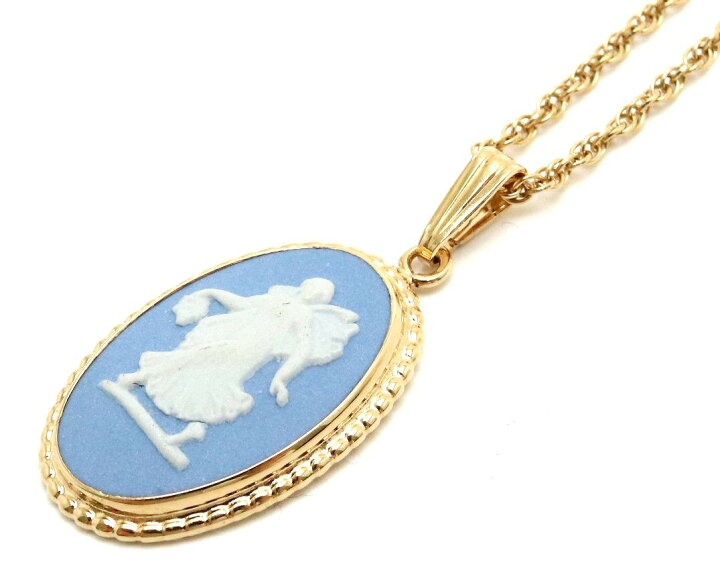 【未使用品】【ジュエリー】WEDGWOOD ウェッジウッド ジャスパー 女神 ネックレス ペンダント GP ブルー ゴールド 【中古】【u】 Blumin ウエッジウッド ジャスパー ネックレス ペンダント WEDGWOOD 未使用