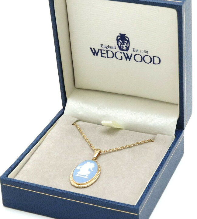 【未使用品】【ジュエリー】WEDGWOOD ウェッジウッド ジャスパー 女神 ネックレス ペンダント GP ブルー ゴールド 【中古】【u】 Blumin ウエッジウッド ジャスパー ネックレス ペンダント WEDGWOOD 未使用