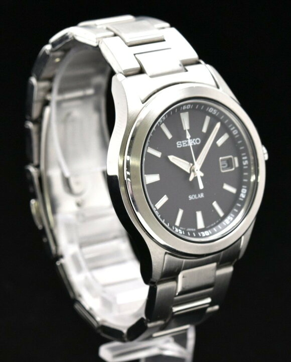 楽天市場】【ウォッチ】SEIKO セイコー ソーラー デイト SS 黒文字盤 