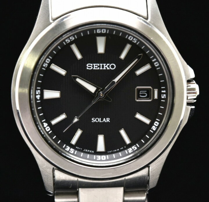 楽天市場】【ウォッチ】SEIKO セイコー ソーラー デイト SS 黒文字盤 
