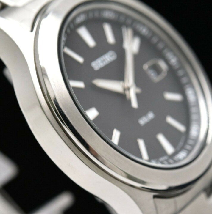 楽天市場】【ウォッチ】SEIKO セイコー ソーラー デイト SS 黒文字盤 