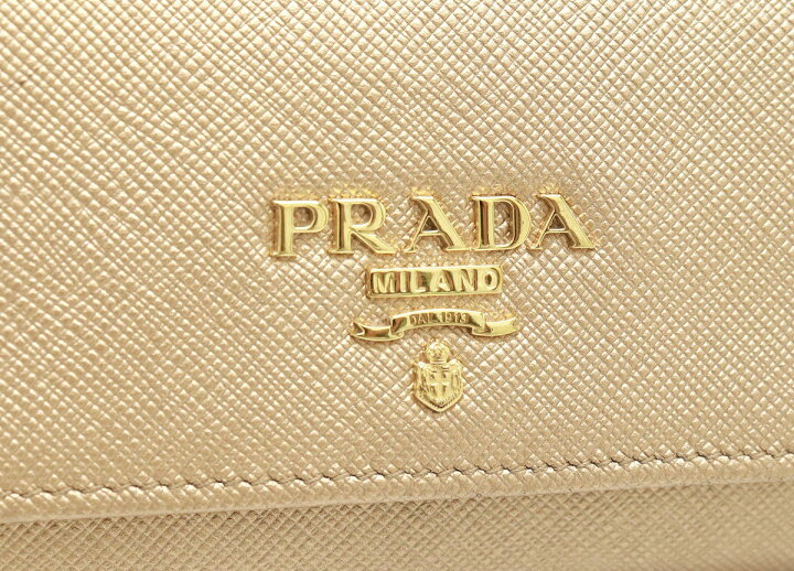 楽天市場】【財布】PRADA プラダ 2つ折り長財布 レザー サフィアーノ 