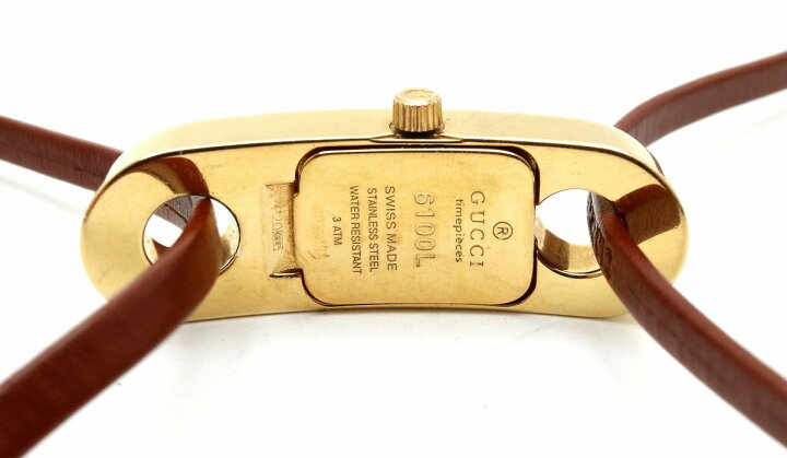 楽天市場】【ウォッチ】GUCCI グッチ SS ゴールド文字盤 革ベルト  
