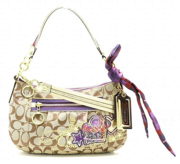 楽天市場】【バッグ】COACH コーチ ポピー タータンアップリケ グルー 