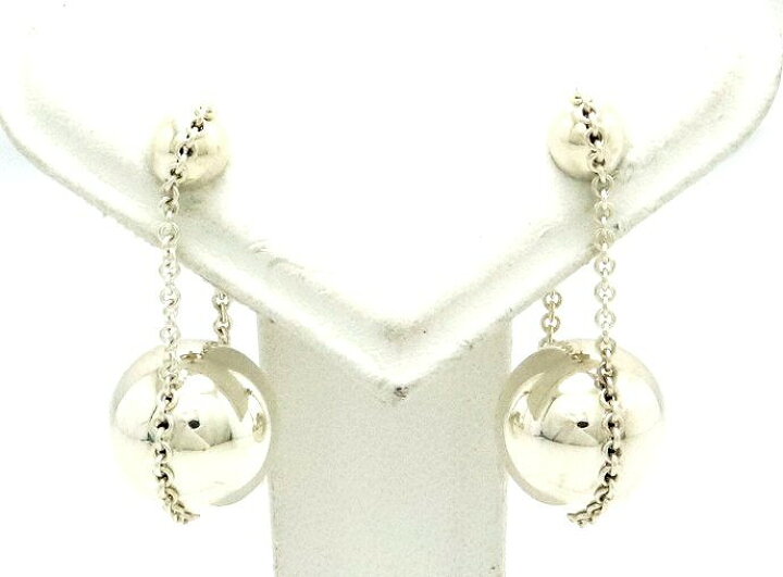 ティファニー ダブルドロップボール ピアス チェーン アクセサリー激レア 