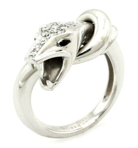 【ジュエリー】BOUCHERON ブシュロン トゥルブル スネーク リング 指輪 パヴェダイヤ ダイヤモンド エナメル K18WG ホワイトゴールド #54 14号 JRG0068354 【中古】