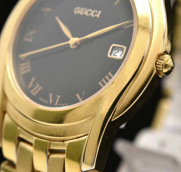 楽天市場】【ウォッチ】GUCCI グッチ デイト 黒文字盤 メンズ QZ 