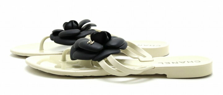 楽天市場】【靴】CHANEL シャネル カメリア ラバーサンダル トング  