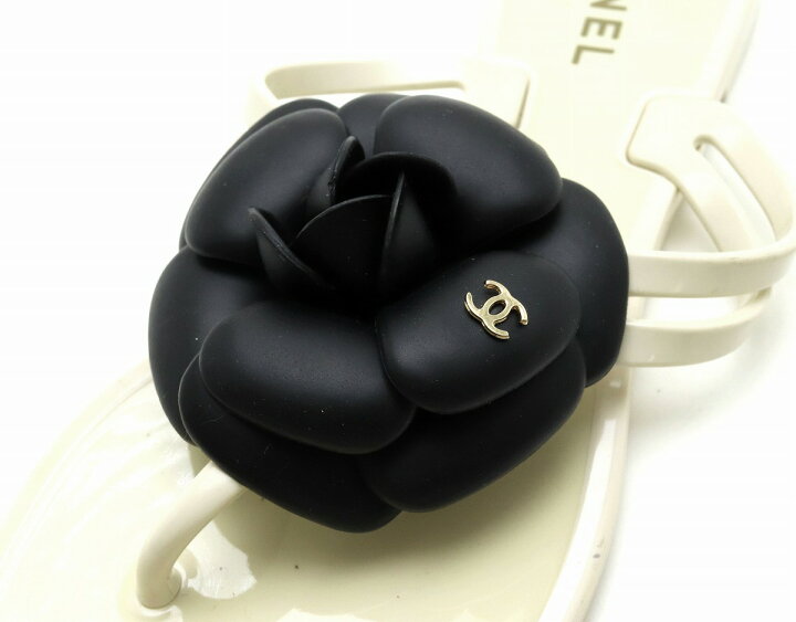 楽天市場】【靴】CHANEL シャネル カメリア ラバーサンダル トング 