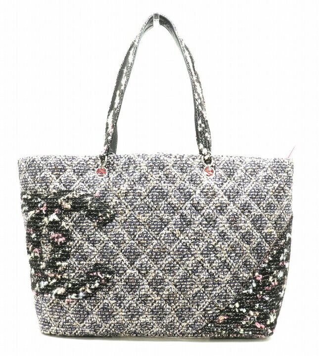 楽天市場】【バッグ】CHANEL シャネル カンボンライン ツイード ラージ  