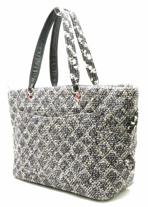 楽天市場】【バッグ】CHANEL シャネル カンボンライン ツイード ラージ  