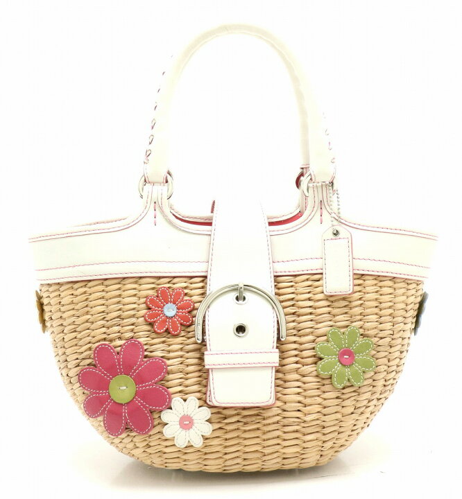 楽天市場】【バッグ】COACH コーチ フラワー ストロートート トート 