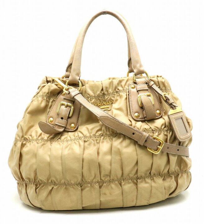 楽天市場】【バッグ】PRADA プラダ ギャザー ハンドバッグ ショルダー  