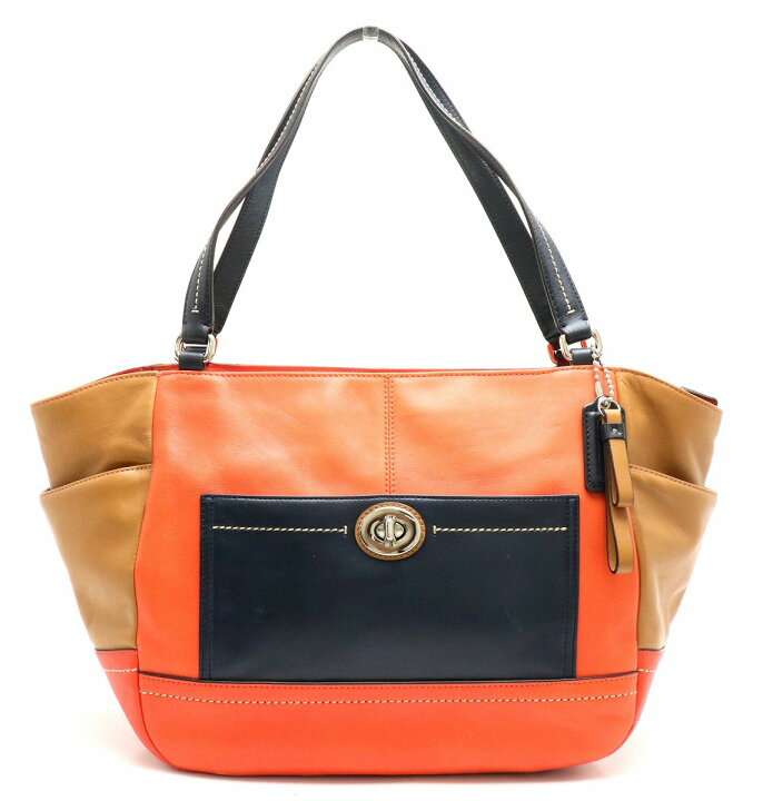 楽天市場】【バッグ】COACH コーチ パーカー カラーブロック レザー 