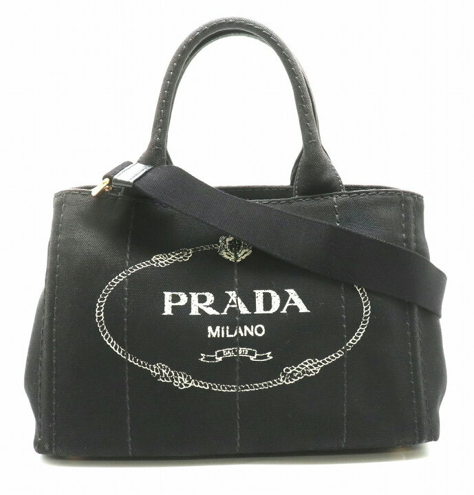 再値下げ❗️【美品】PRADA プラダ 黒カナパS トートバッグ キャンバス  