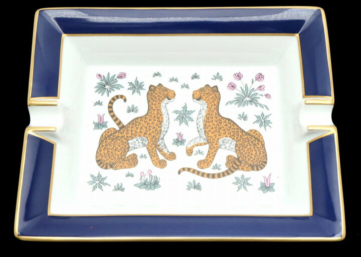 エルメス アッシュトレイ シガートレイ 総柄 ホワイト マルチカラー  