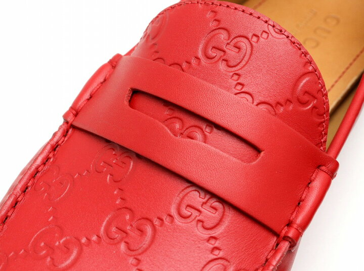 楽天市場 未使用品 靴 Gucci グッチ グッチシマ ドライビングシューズ ローファー スリッポン レザー レッド 赤 メンズ サイズ 9 28 0cm 中古 Blumin 楽天市場店