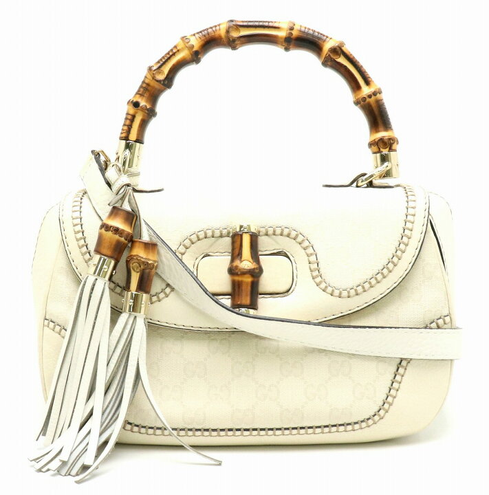 楽天市場】【バッグ】GUCCI グッチ GGキャンバス バンブー フリンジ  
