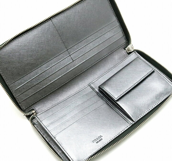 楽天市場】【財布】PRADA プラダ ロゴ ラウンドファスナー 長財布  