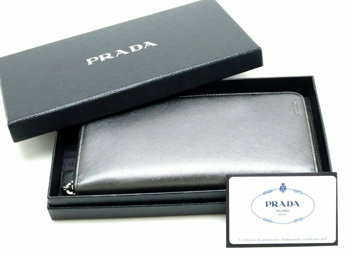 楽天市場】【財布】PRADA プラダ ロゴ ラウンドファスナー 長財布 