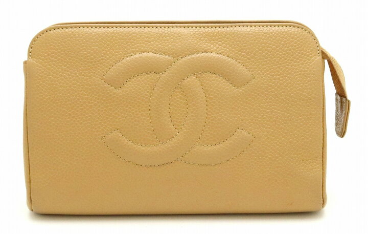 楽天市場】CHANEL シャネル キャビアスキン ココマーク 化粧ポーチ 