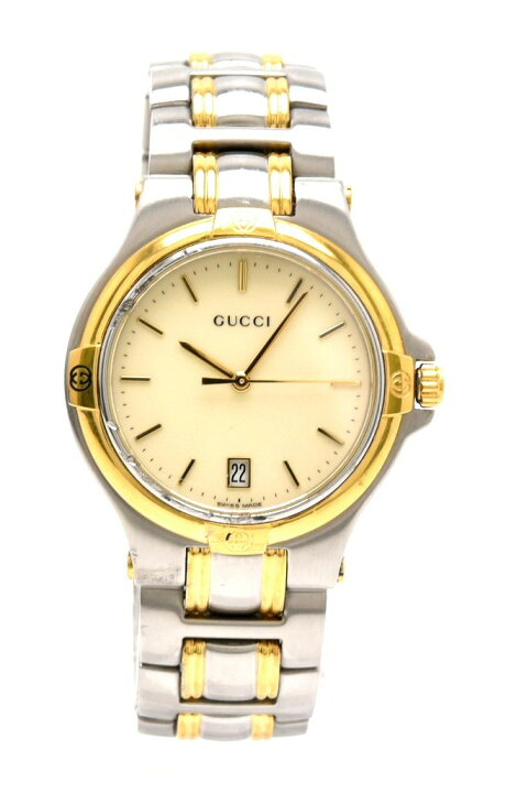 楽天市場】【ウォッチ】GUCCI グッチ アイボリー文字盤 デイト SS GP 