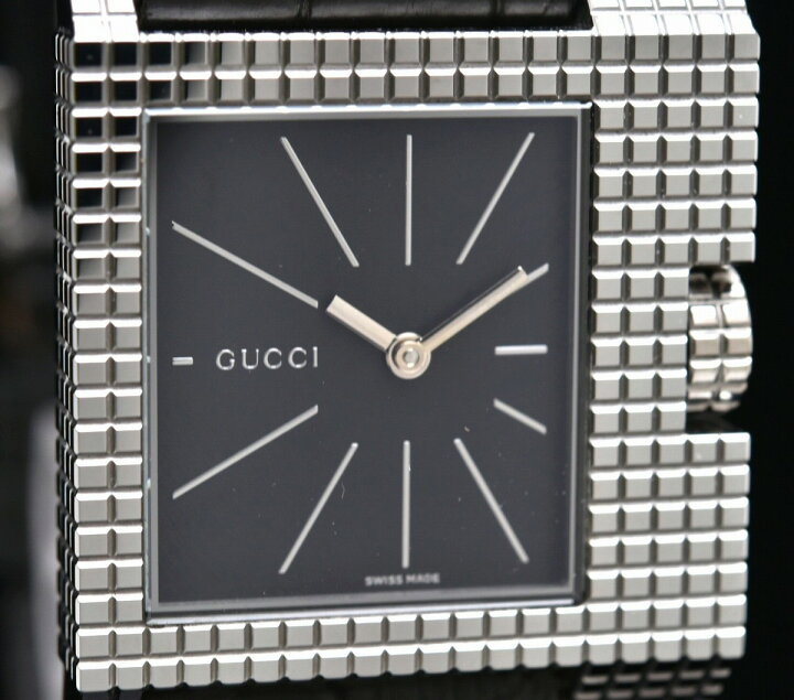 楽天市場】【ウォッチ】GUCCI グッチ ブラック文字盤 SS/レザー メンズ 