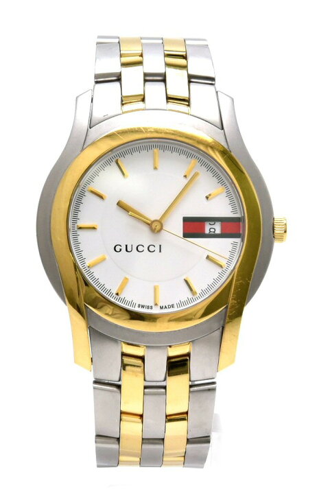 楽天市場】【ウォッチ】GUCCI グッチ ホワイト文字盤 デイト SS/GP  