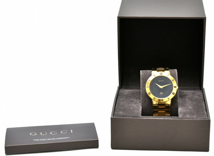 楽天市場】【ウォッチ】GUCCI グッチ ブラック文字盤 GP ゴールド  