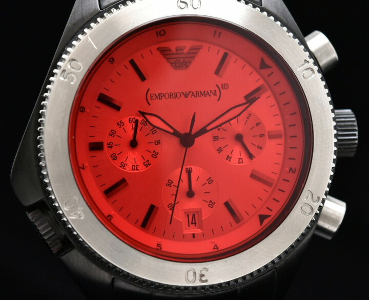 楽天市場】【ウォッチ】EMPORIO ARMANI エンポリオ アルマーニ RED 