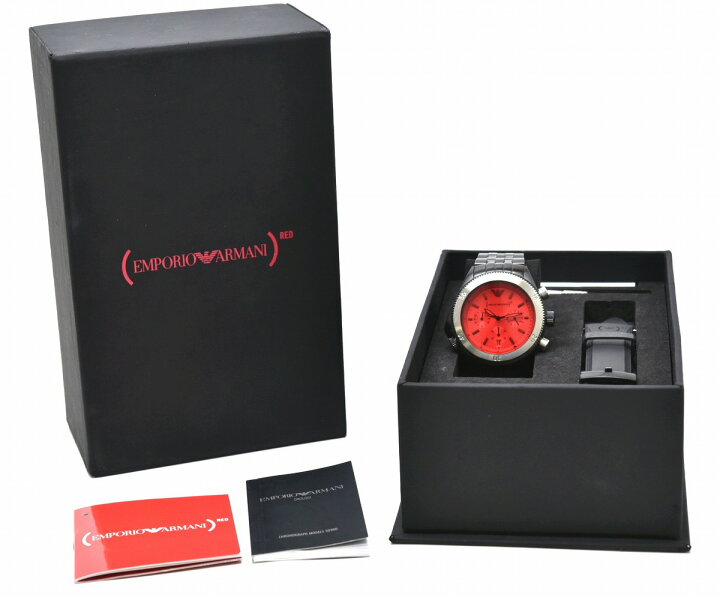 楽天市場】【ウォッチ】EMPORIO ARMANI エンポリオ アルマーニ RED 