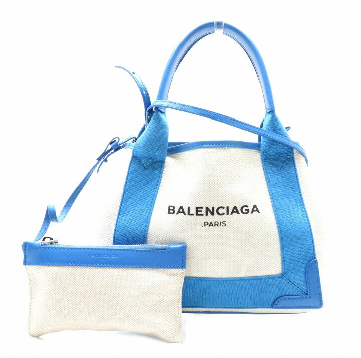 楽天市場】【バッグ】BALENCIAGA バレンシアガ ネイビーカバスXS ロゴ 