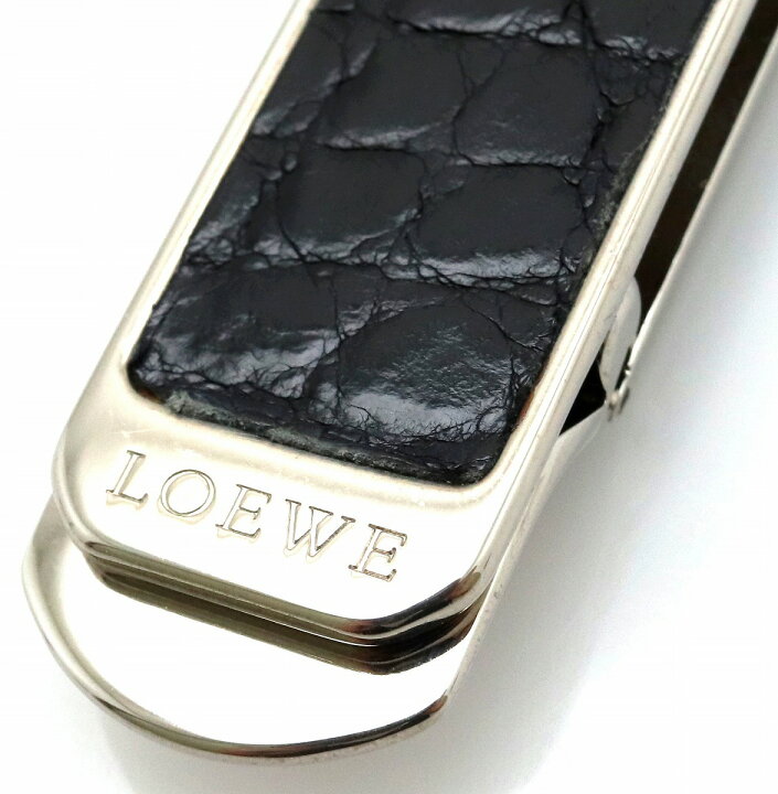 楽天市場】【財布】LOEWE ロエベ ロゴ マネークリップ クロコ シルバー 