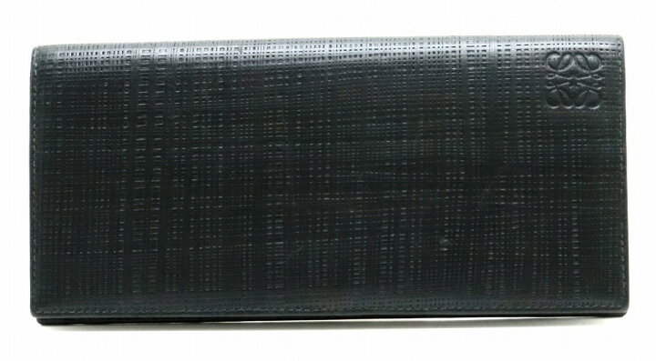 楽天市場】【財布】LOEWE ロエベ アナグラム 2つ折長財布 レザー 黒  