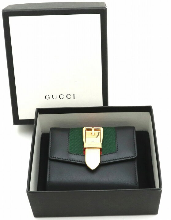 楽天市場】【財布】GUCCI グッチ シルヴィ ウェブストライプ 3つ折財布 