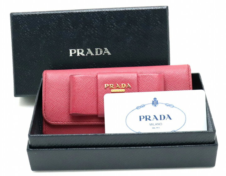 楽天市場】PRADA プラダ 6連キーケース リボン SAFFIANO FIOCCO 型押し 