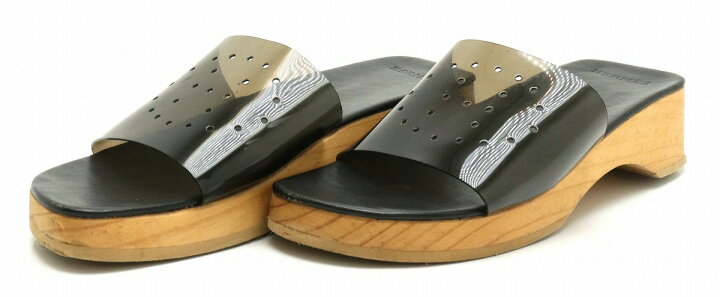 楽天市場 靴 Hermes エルメス コンスタンス H サンダル ウッド ビニール レザー 黒 ブラック 38 日本サイズ25 中古 Blumin 楽天市場店