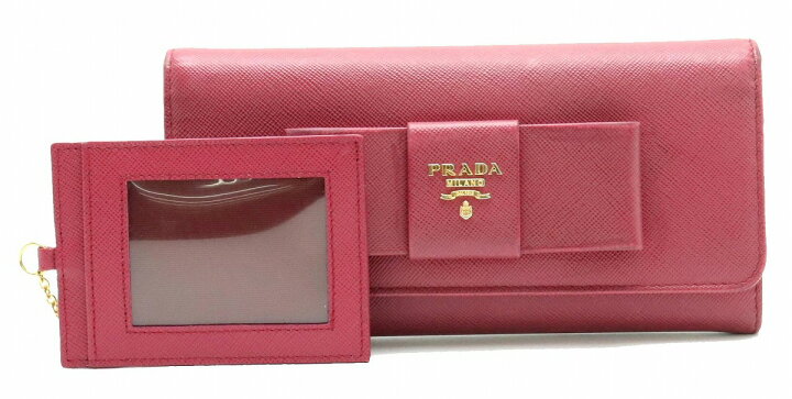 楽天市場】【財布】PRADA プラダ ラウンドファスナー リボン 長財布 型 