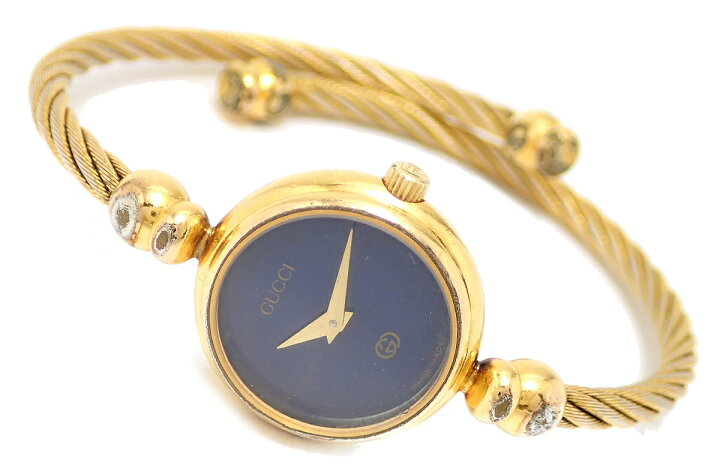 楽天市場】【ウォッチ】GUCCI グッチ バングルウォッチ ブルー文字盤  