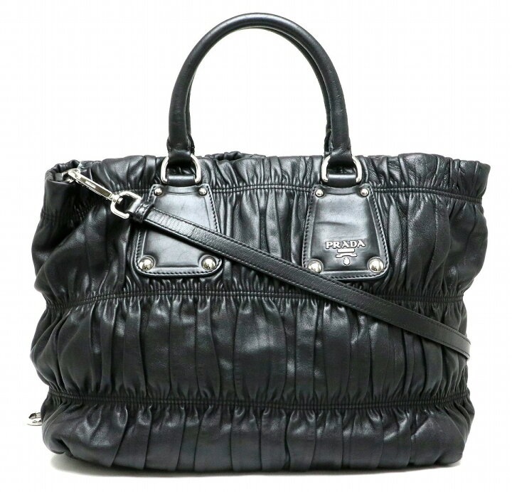 楽天市場】【バッグ】PRADA プラダ TESSUTO GAUFRE ギャザー トート 