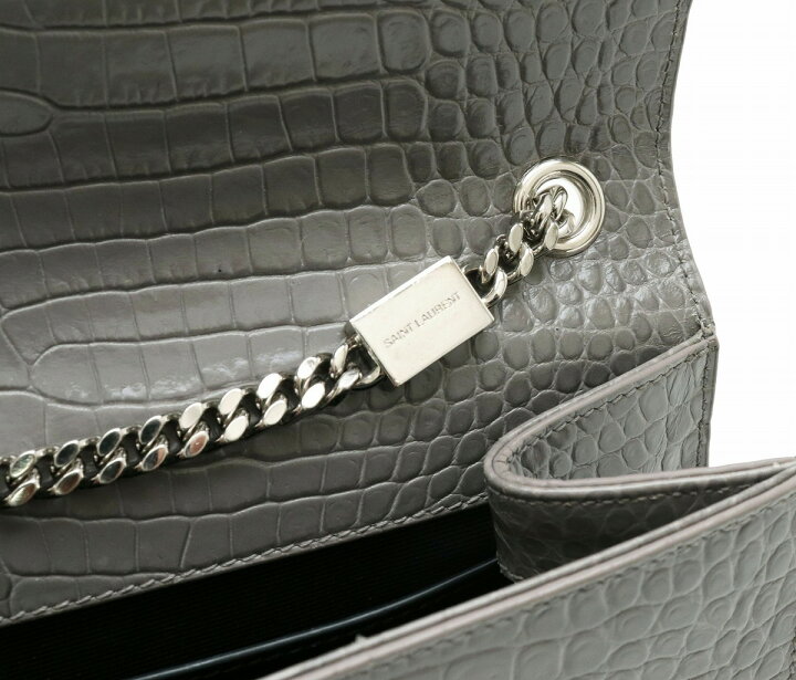 正規品 Saint Laurent(サンローラン) ケイトバッグ Sサイズ (グレー&シルバー)
