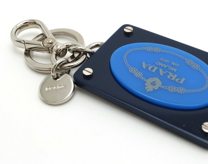 Pradaプラダキーホルダー バッグ 青 黒 未使用 60 Off