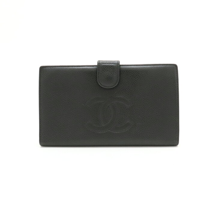 楽天市場】【財布】CHANEL シャネル キャビアスキン がま口 ガマ口 長  