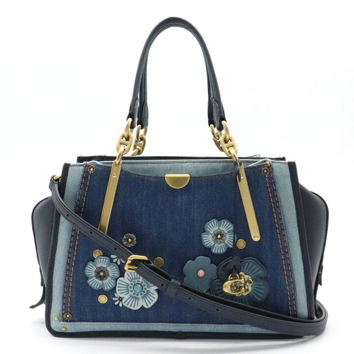 楽天市場】【バッグ】COACH コーチ レザー デニム ハンドバッグ 2way 