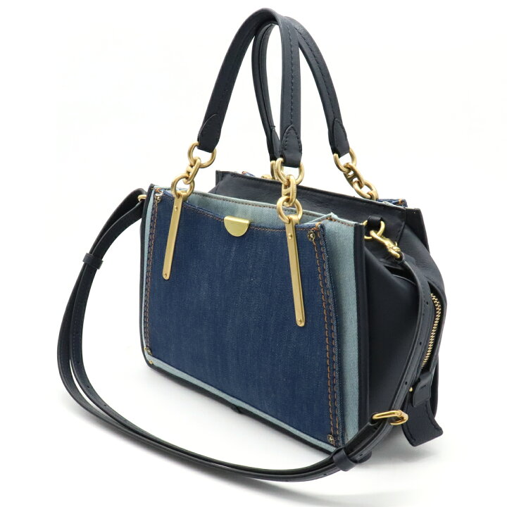 楽天市場】【バッグ】COACH コーチ レザー デニム ハンドバッグ 2way  