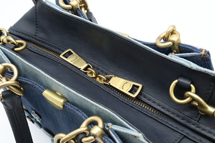 楽天市場】【バッグ】COACH コーチ レザー デニム ハンドバッグ 2way 