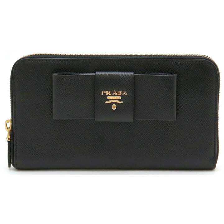 楽天市場】【財布】PRADA プラダ SAFFIANO リボン ラウンドファスナー 
