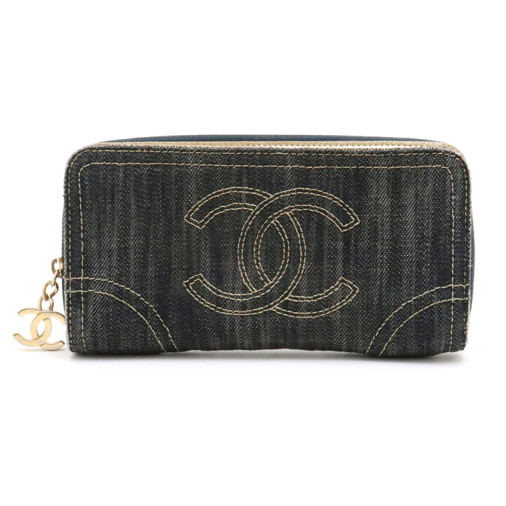 楽天市場】【財布】CHANEL シャネル スパークリングデニム ラウンド 